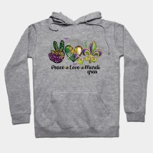 Peace Love 2023 Mardi Gras Hoodie